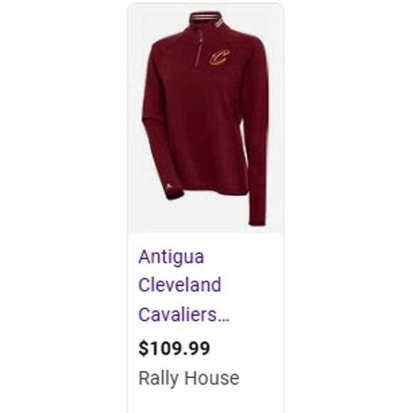 NWT Antigua NBA Cleveland Cavaliers Women's Medium Quarter zip Athletic $109‎ - Picture 15 of 16